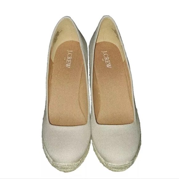 J Crew Women's Size 9 Beige Wedge Heel Shoe SB6#11 - Picture 2 of 7